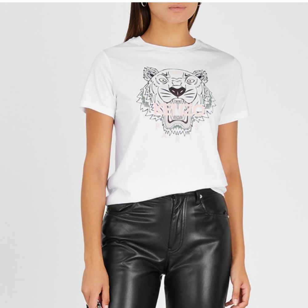 KENZO Tiger Print Head Cotton T-Shirt